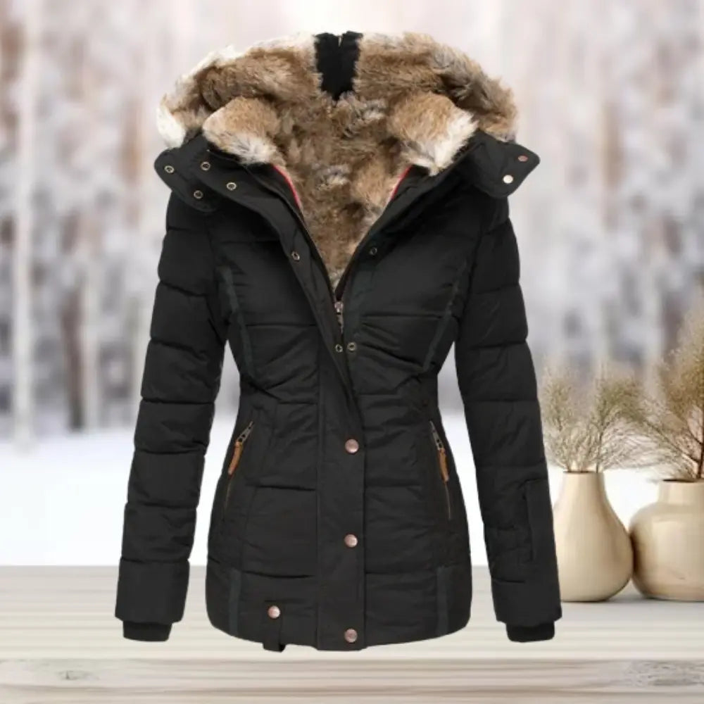 Fitted warm down puffer jacket for women -3