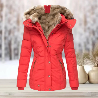 Fitted warm down puffer jacket for women -6
