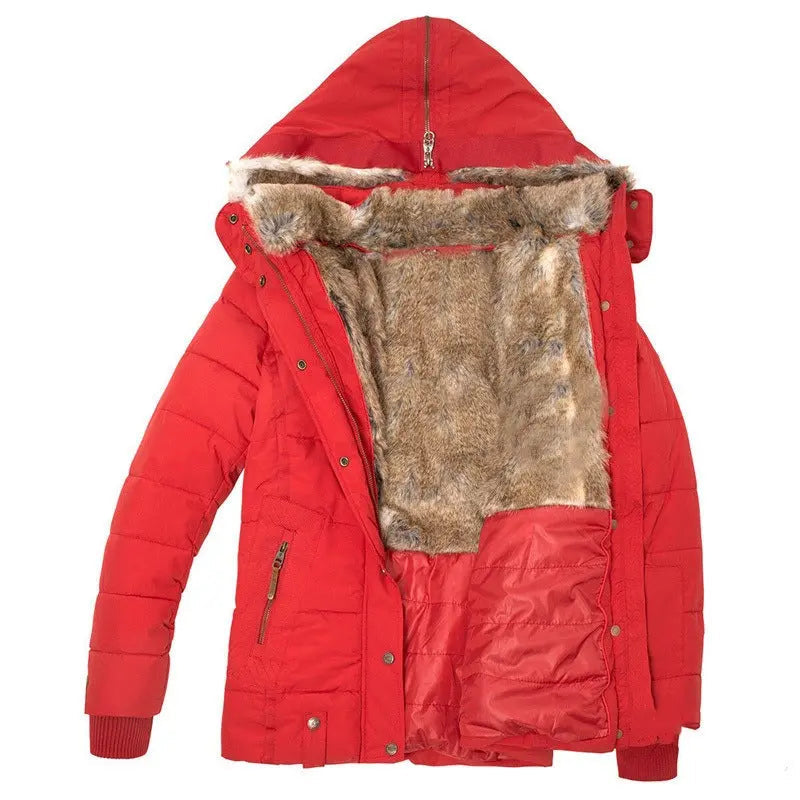 Fitted warm down puffer jacket for women -7