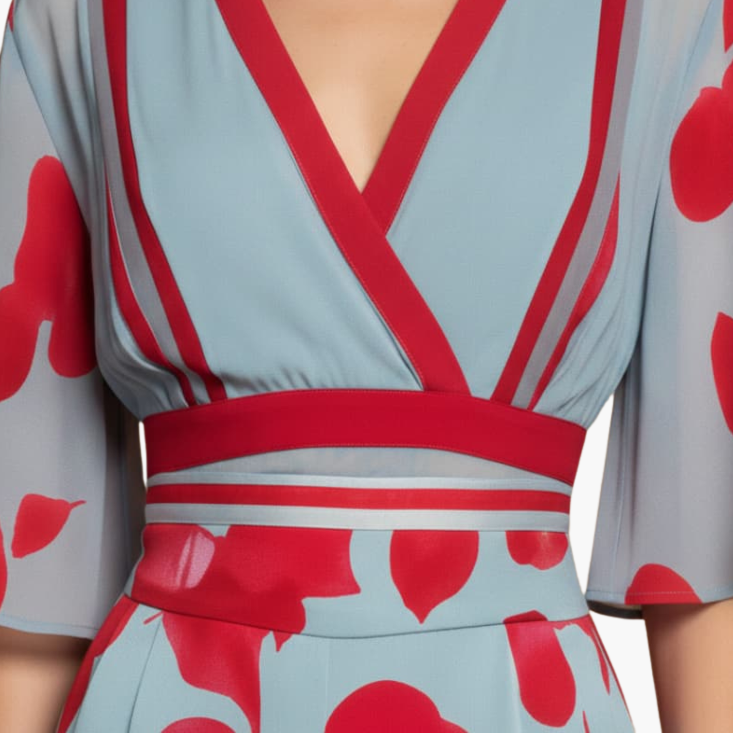 Floral dress v neck elegant long for women -6