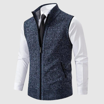 Classic zip-up sleeveless sweater vest for men | François Blanchet -3