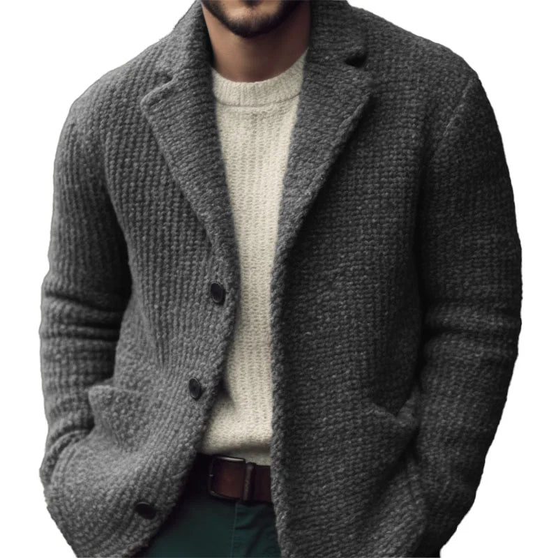 Soft regular-fit button-through cardigan for men | Derek -1
