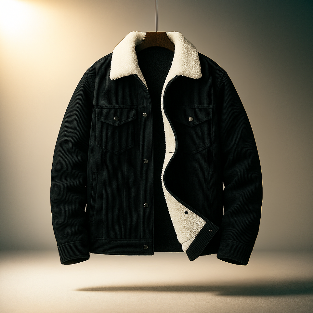 Warm fleece-lined corduroy casual jacket for men | Hudson -7