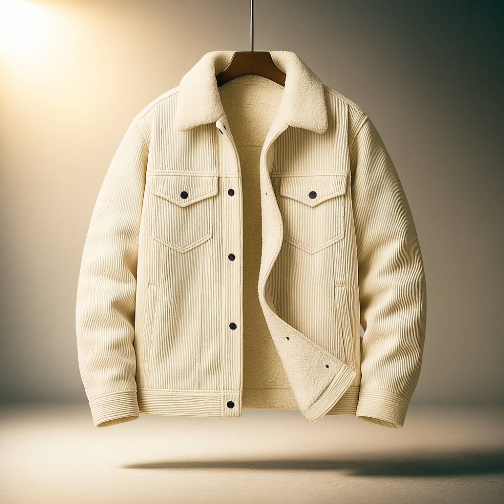 Warm fleece-lined corduroy casual jacket for men | Hudson -9