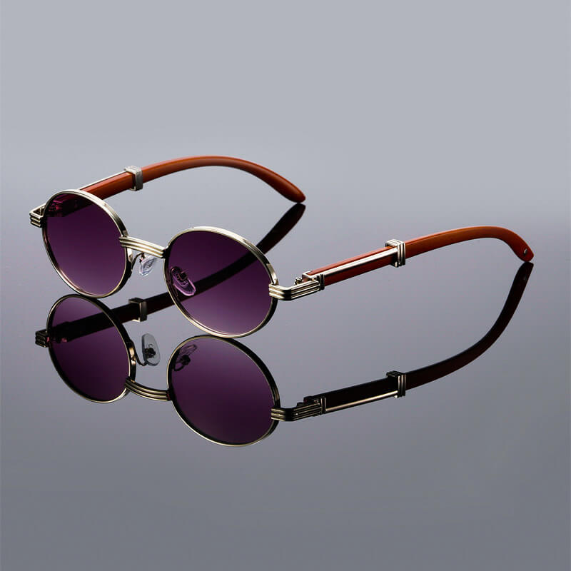 Vintage oval lens Italian style sunglasses for men | Lorenzo -4