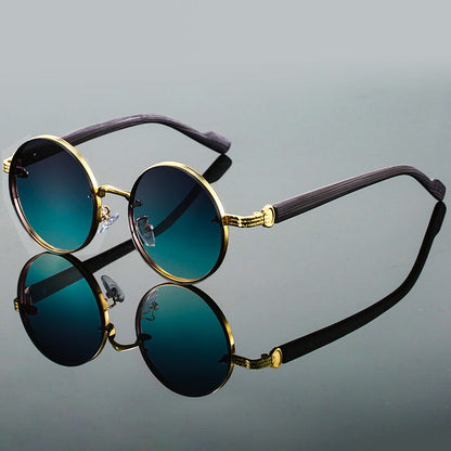 Lightweight round metal frame sunglasses for women | Aurora -1