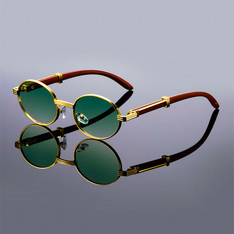 Vintage oval lens Italian style sunglasses for men | Lorenzo -2