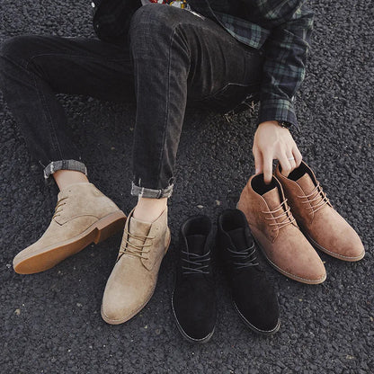 Rugged suede lace-up chelsea boots for men | John Atlas -3