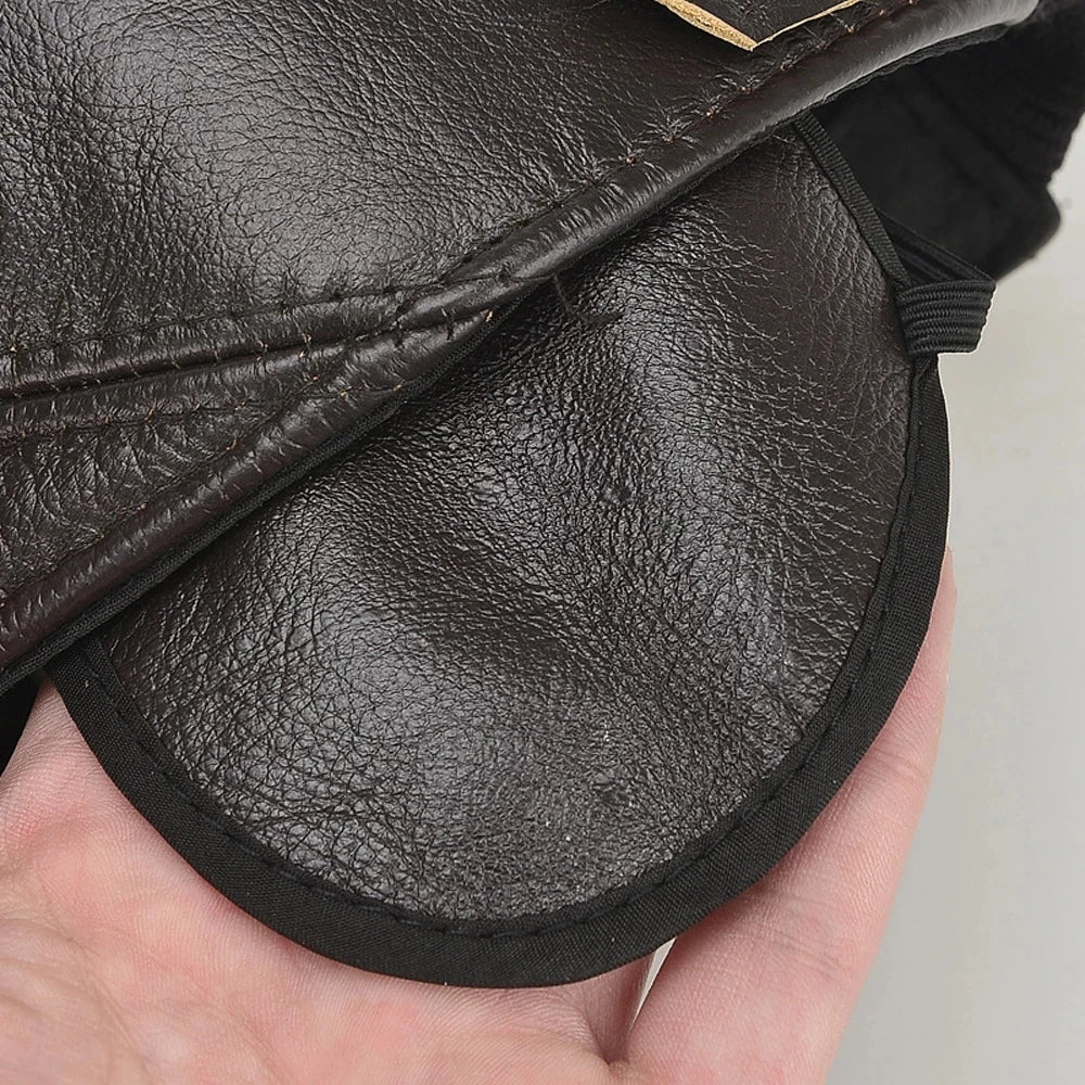 Classic authentic leather five-panel cap for men | Apache -6