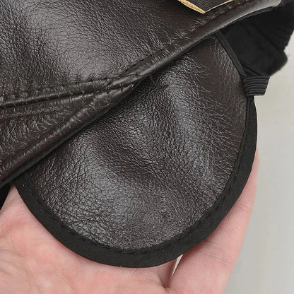 Classic authentic leather five-panel cap for men | Apache -6