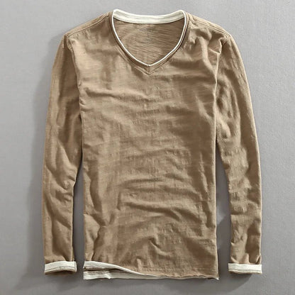 Relaxed fit two tone layered long sleeve top for men | Corven