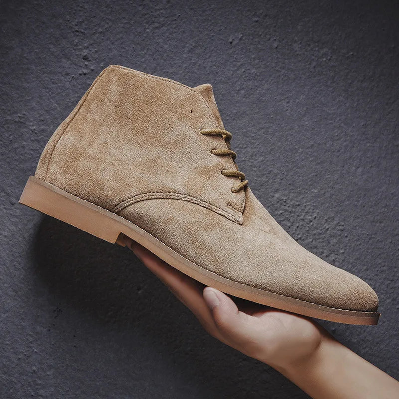 Rugged suede lace-up chelsea boots for men | John Atlas -4