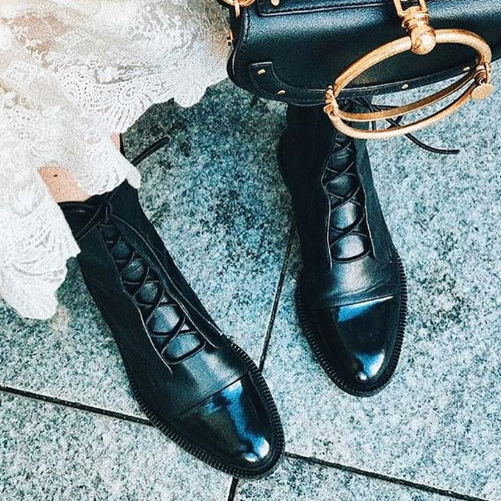 Classic Lace Up Ankle Boots for women | Mirella