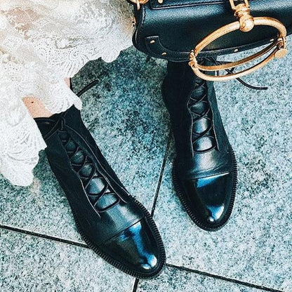 Classic Lace Up Ankle Boots for women | Mirella