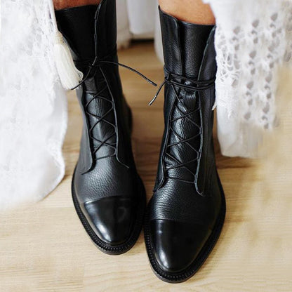 Classic Lace Up Ankle Boots for women | Mirella