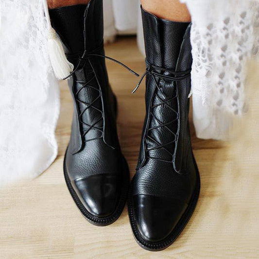 Classic Lace Up Ankle Boots for women | Mirella