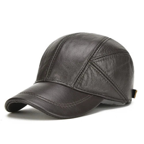 Classic authentic leather five-panel cap for men | Apache -2