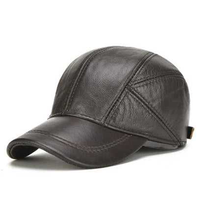 Classic authentic leather five-panel cap for men | Apache -2
