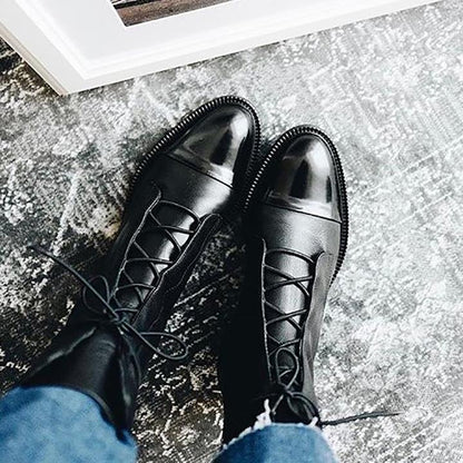 Classic Lace Up Ankle Boots for women | Mirella