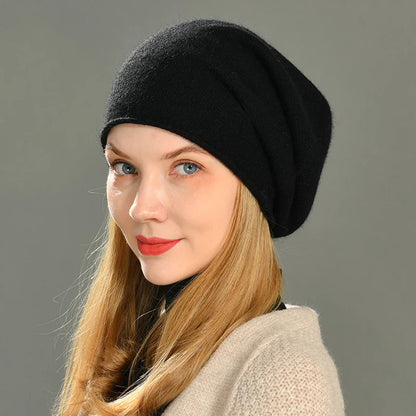 Luxuriously soft warm cashmere beanie for women | Amara -4
