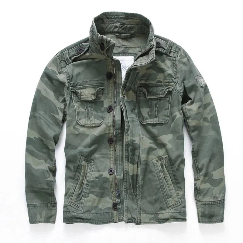 Cargo style utility jacket with adjustable fit for men | Keston Field