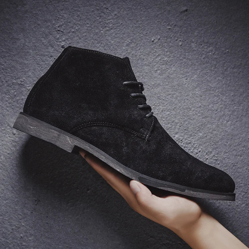Rugged suede lace-up chelsea boots for men | John Atlas -5