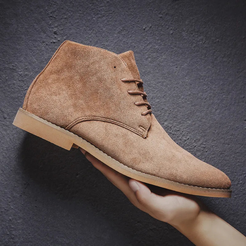 Rugged suede lace-up chelsea boots for men | John Atlas -6
