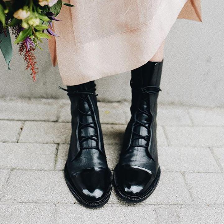 Classic Lace Up Ankle Boots for women | Mirella