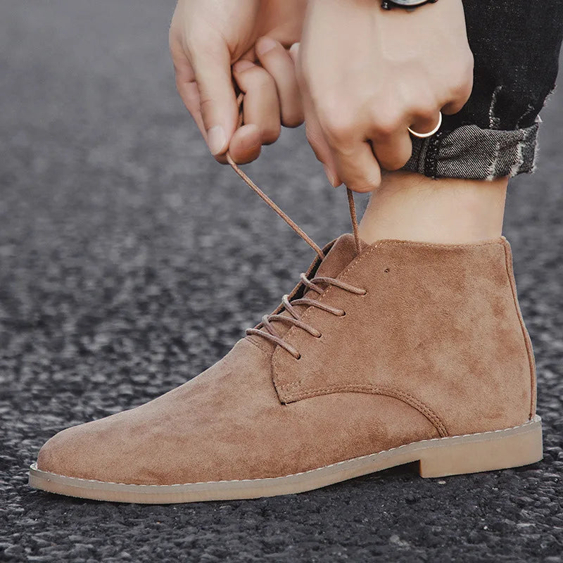 Rugged suede lace-up chelsea boots for men | John Atlas -2