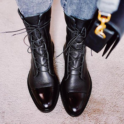 Classic Lace Up Ankle Boots for women | Mirella