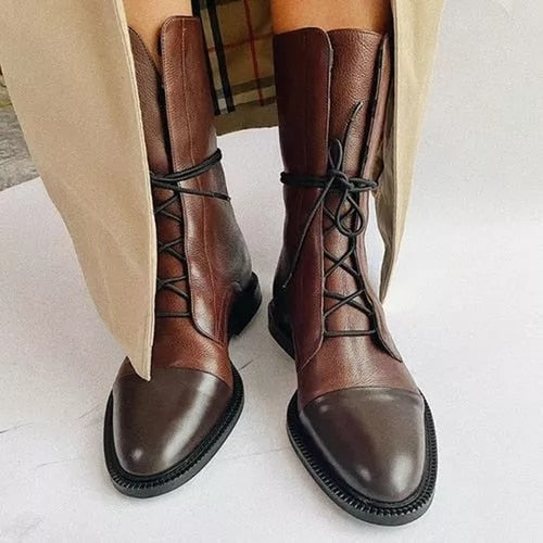 Classic Lace Up Ankle Boots for women | Mirella
