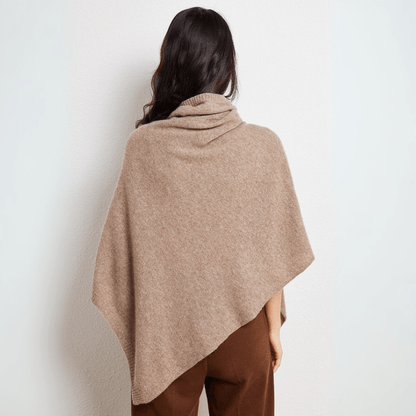Lightweight seamless drape poncho with minimalist hem for women | Elowara