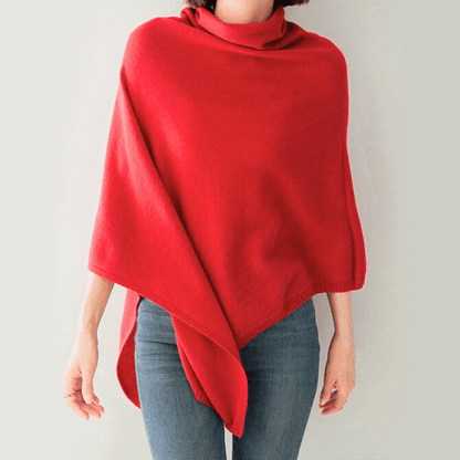 Lightweight seamless drape poncho with minimalist hem for women | Elowara