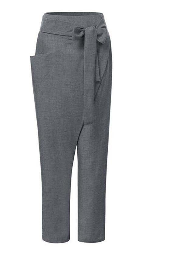 High-waist asymmetrical harem summer trousers for women -3