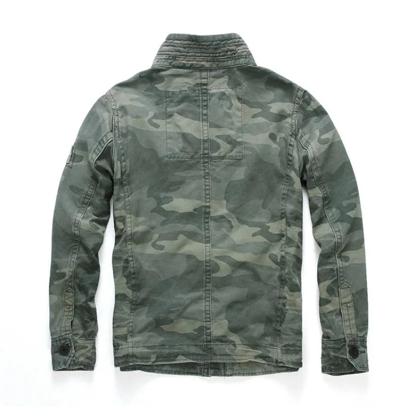 Cargo style utility jacket with adjustable fit for men | Keston Field