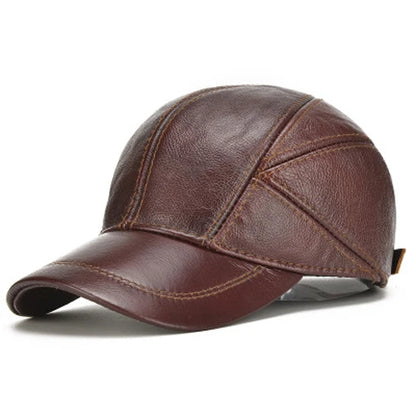 Classic authentic leather five-panel cap for men | Apache -3