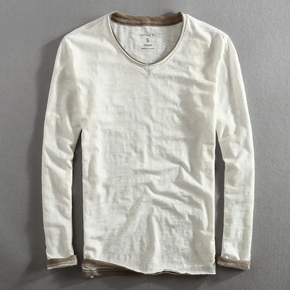 Relaxed fit two tone layered long sleeve top for men | Corven