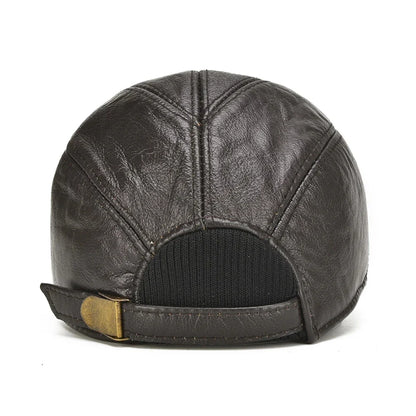 Classic authentic leather five-panel cap for men | Apache -4