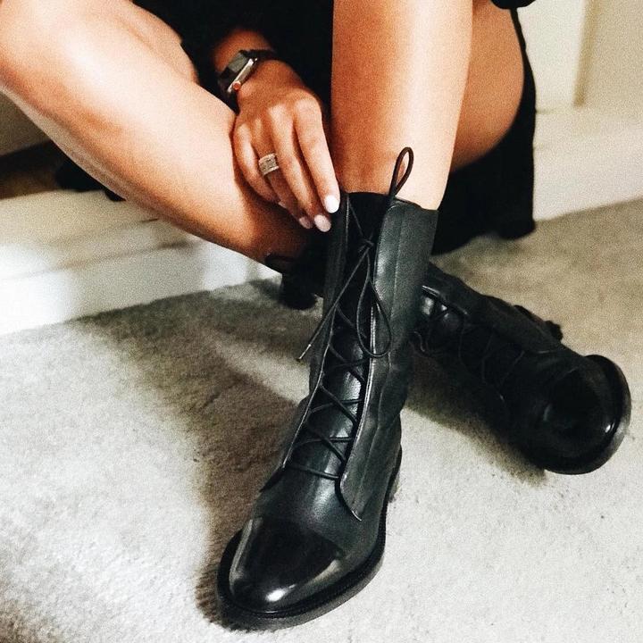 Classic Lace Up Ankle Boots for women | Mirella