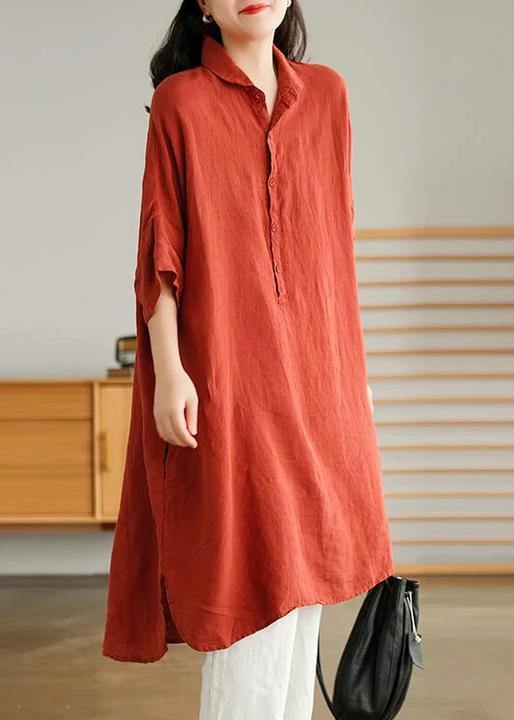 Casual linen shirt dress for women | Jade Green -10