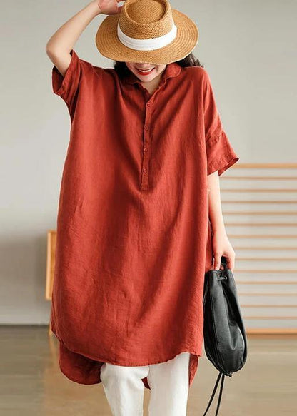Casual linen shirt dress for women | Jade Green -2
