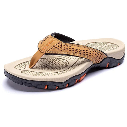 Athletic flip flops with structured arch support for men | Torin