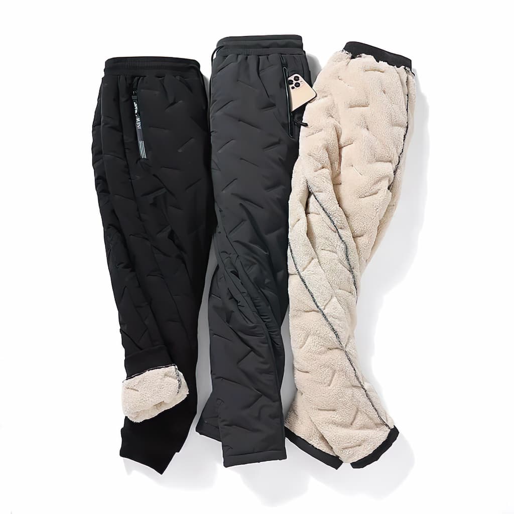 Warm fleece-lined thermal jogging trousers for men | Leila -3