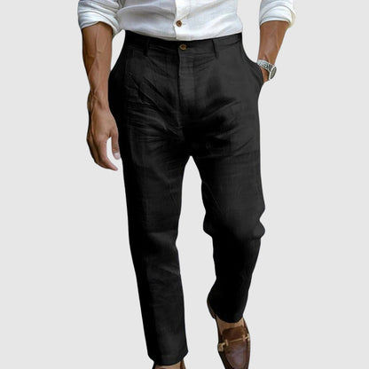 Relaxed wide-leg linen trousers for men | Lorenzo Vitali -2