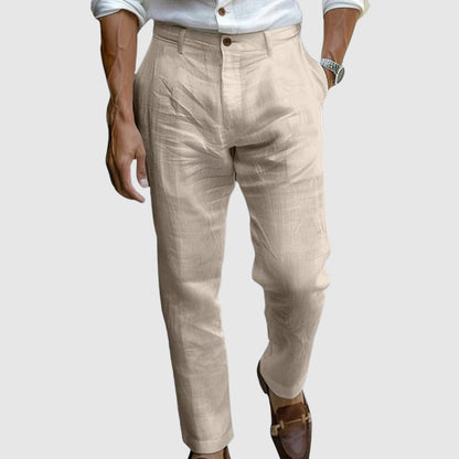 Relaxed wide-leg linen trousers for men | Lorenzo Vitali -3