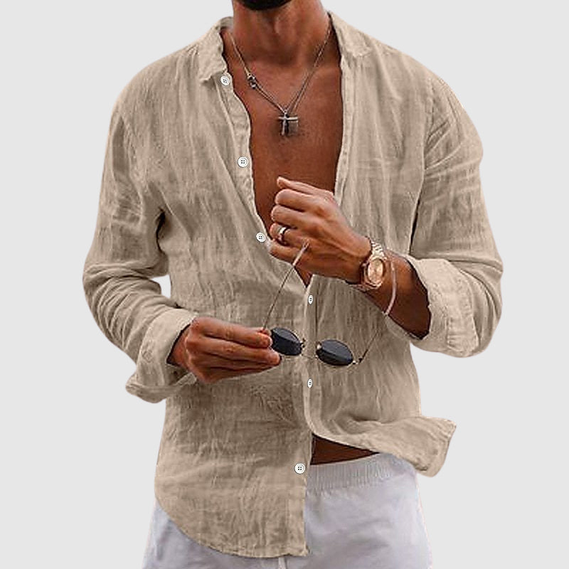 Breathable smart casual linen shirt for men | Lorenzo Vitali -2