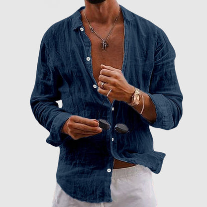 Breathable smart casual linen shirt for men | Lorenzo Vitali -4