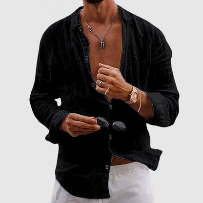 Breathable smart casual linen shirt for men | Lorenzo Vitali -5