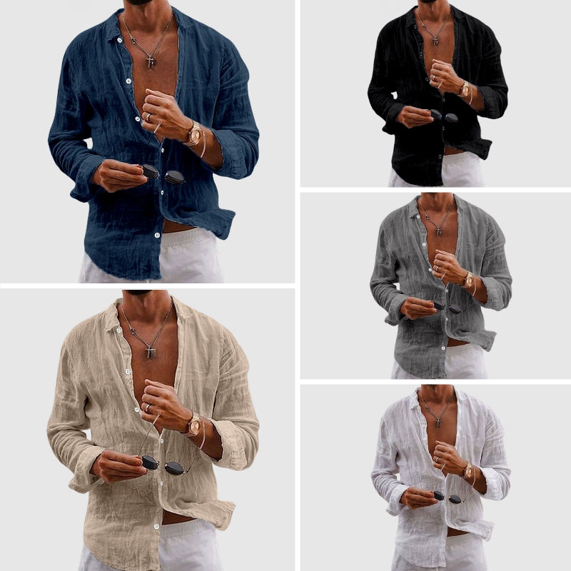 Breathable smart casual linen shirt for men | Lorenzo Vitali -6
