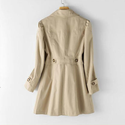 Elegant tailored trench coat with button detail for women | Aurelia